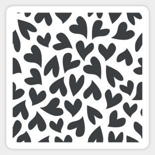 Black and white seamless hearts pattern Sticker